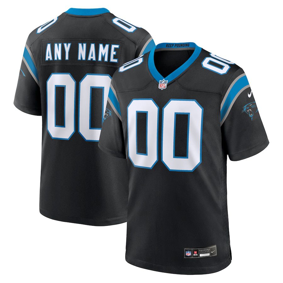 Men Carolina Panthers Nike Black Custom Game NFL Jersey->->Custom Jersey